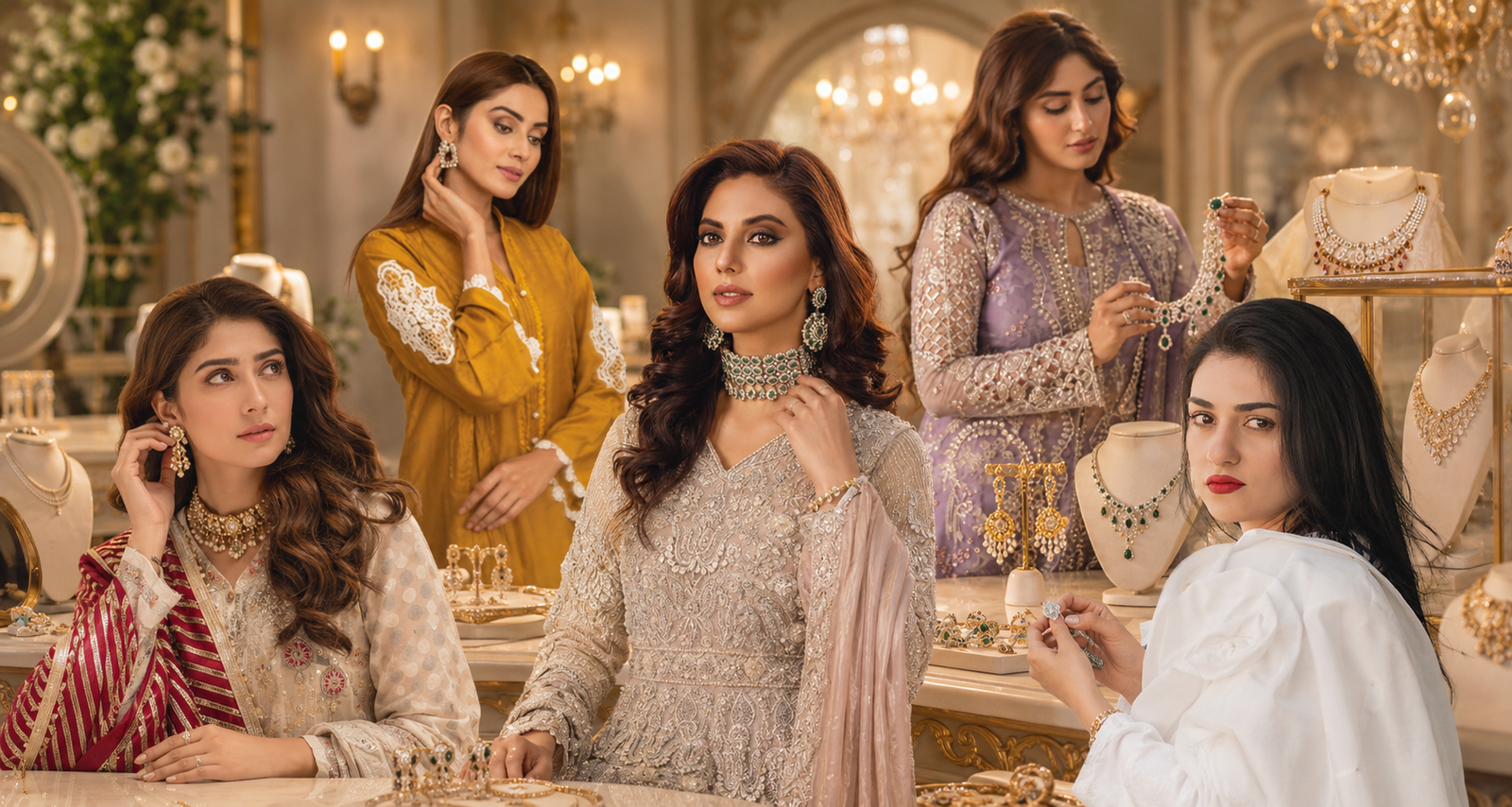 Model with jewellery